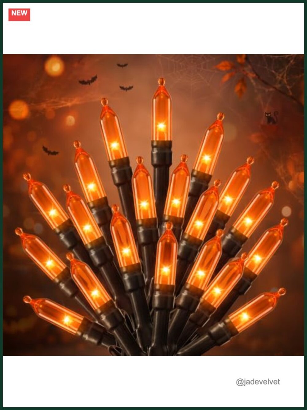 39FT 100 LED Orange String Lights, 8 Modes Plug In Halloween Decor